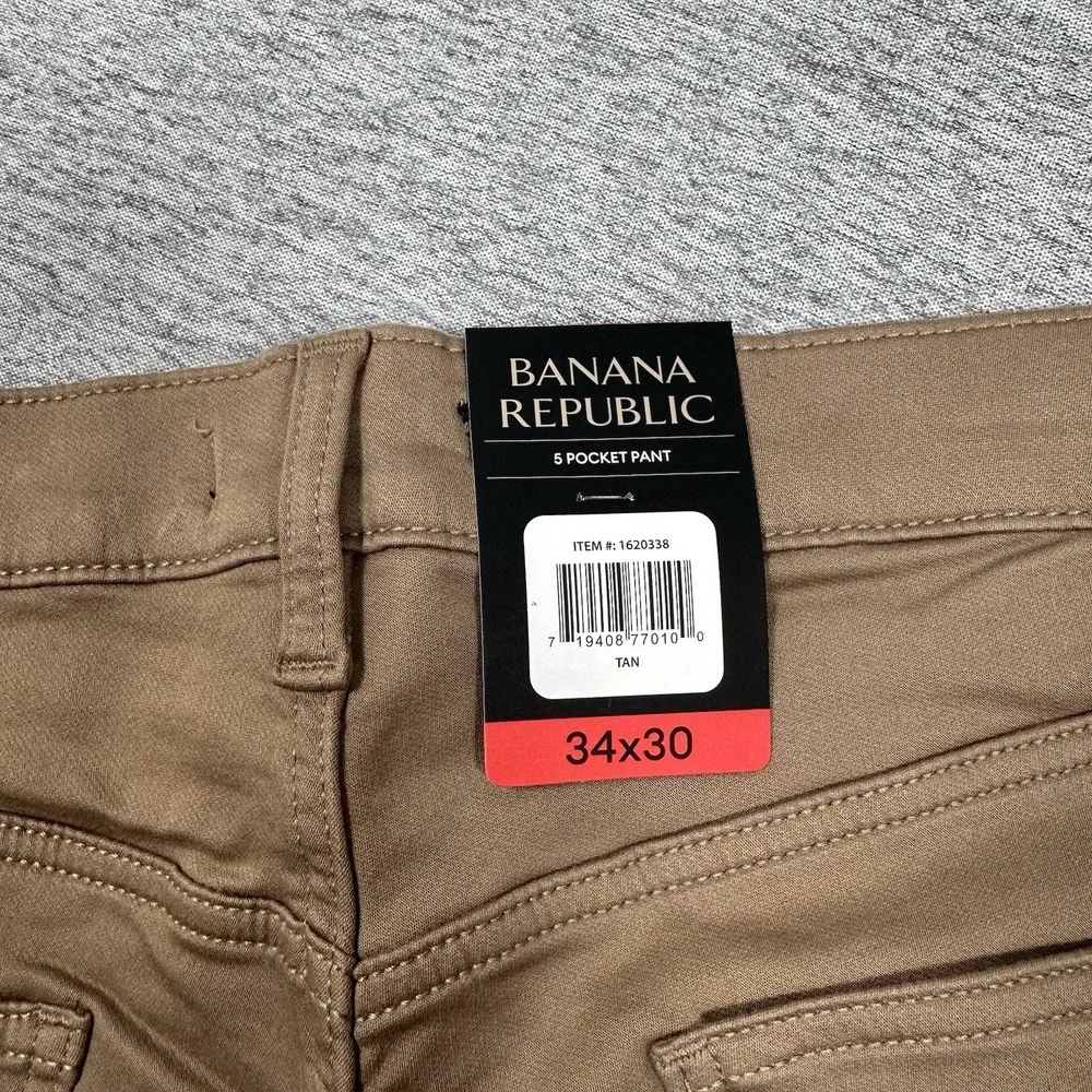 Banana Republic Pants Mens Size 34x30 Brown 5-Pocket Stretch Chino City NEW (B)